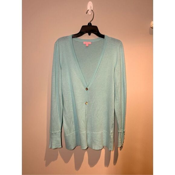 Lilly Pulitzer light weight cardigan sweater size medium C17-11 - Picture 1 of 3